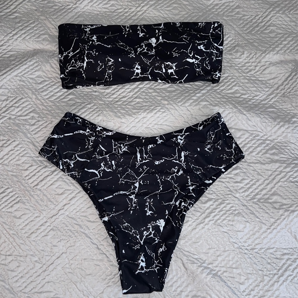 Bandeau bathing suit.